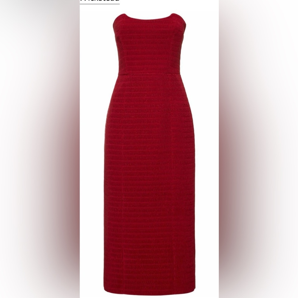 Emilia Wickstead - Ryder Strapless Tweed Midi Dress